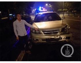男子醉驾酿事故后逃逸 不料车牌撞落在现场