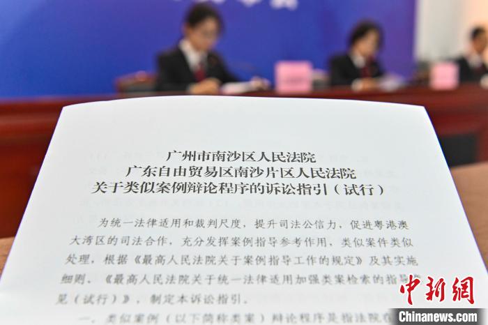广州发布首份类似案例辩论程序诉讼指引 陈骥旻 摄